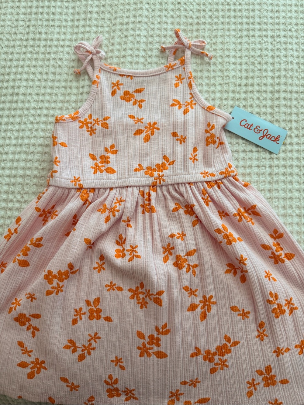 Cat & Jack Light Pink Tank Dress with Orange Floral